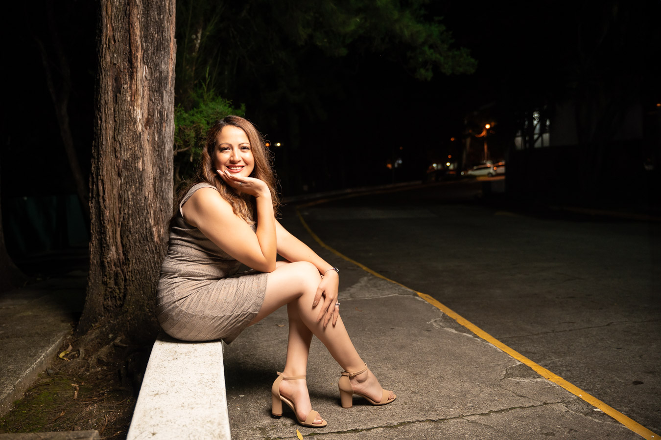 Graduanda posando como modelo